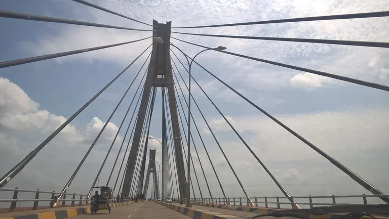 Cable-stayed towers of Barelang Bridge in Batam, Indonesia